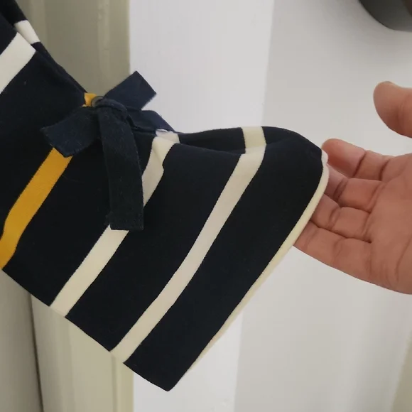 Ann Taylor Black, White, and Gold Striped Dress - Picture 5 of 5